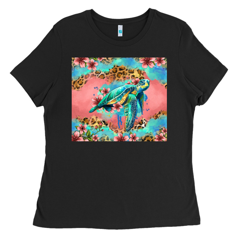 Floral Turtle Ladies Tee by Jasminsmagicworld | Teevron