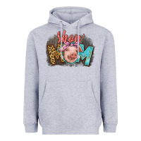 Heather Grey Show mom pig Heavyweight Hoodie - CowGirlArtShop