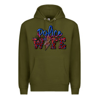Army Green police wife with lightning bolt Premium Hoodie - CowGirlArtShop