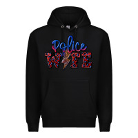 Black police wife with lightning bolt Premium Hoodie - CowGirlArtShop