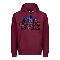 Burgundy police wife with lightning bolt Premium Hoodie - CowGirlArtShop