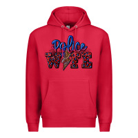 Cardinal police wife with lightning bolt Premium Hoodie - CowGirlArtShop