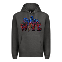 Charcoal Heather police wife with lightning bolt Premium Hoodie - CowGirlArtShop