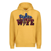 Mustard police wife with lightning bolt Premium Hoodie - CowGirlArtShop