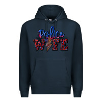 Navy police wife with lightning bolt Premium Hoodie - CowGirlArtShop