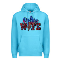 Ocean Blue police wife with lightning bolt Premium Hoodie - CowGirlArtShop