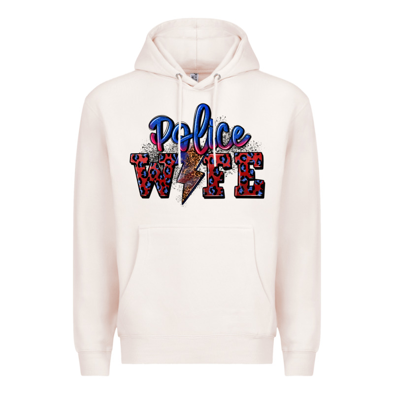 Police Wife With Lightning Bolt Premium Hoodie by CowGirlArtShop | Teevron