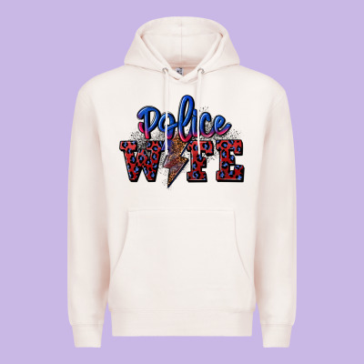 Police Wife With Lightning Bolt Premium Hoodie Designed By Cowgirlartshop