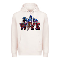 Pale Pink police wife with lightning bolt Premium Hoodie - CowGirlArtShop