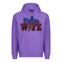 Purple police wife with lightning bolt Premium Hoodie - CowGirlArtShop