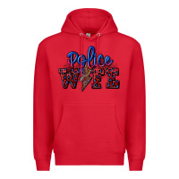 Red police wife with lightning bolt Premium Hoodie - CowGirlArtShop