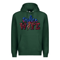 Sports Green police wife with lightning bolt Premium Hoodie - CowGirlArtShop