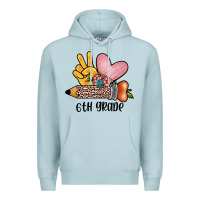Blue Mist peace love 6th grade Premium Hoodie - JahusDesignShop