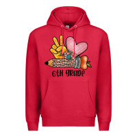 Cardinal peace love 6th grade Premium Hoodie - JahusDesignShop