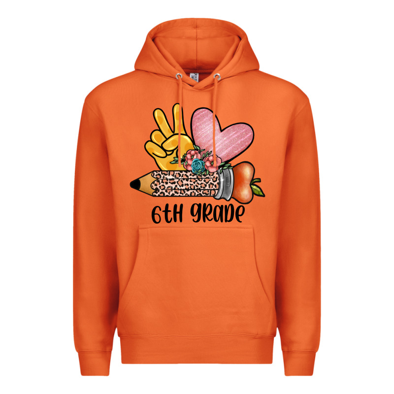 Peace Love 6th Grade Premium Hoodie by JahusDesignShop | Teevron