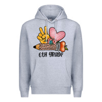 Heather Grey peace love 6th grade Premium Hoodie - JahusDesignShop