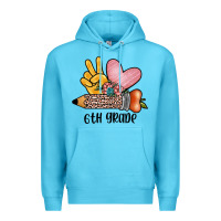 Ocean Blue peace love 6th grade Premium Hoodie - JahusDesignShop