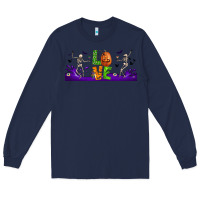 Navy love halloween  libbey glass Long Sleeve Tee - BundleAndBundleShop