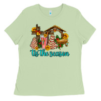 Matcha tis the seasin with christmas cake abd jesus Ladies Tee - AdoDesignShop