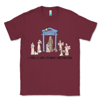 Burgundy a thrill of hope nativity Classic Tee - MaliasSmallBusiness