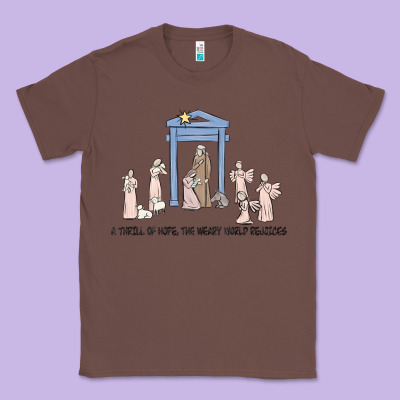 A Thrill Of Hope Nativity Classic Tee Designed By Maliassmallbusiness