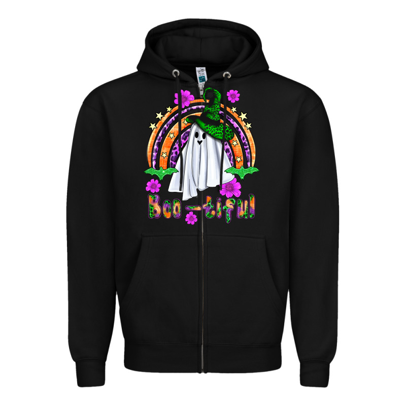 Boo-tiful Ghost Zipper Hoodie by NancyCooperArtShop | Teevron