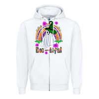 White Boo-tiful ghost Zipper Hoodie - NancyCooperArtShop