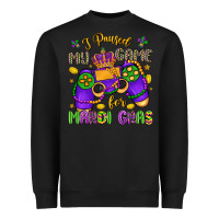 Black i paused my game for mardi gras Heavyweight Sweatshirt - LillyAllenDesigns