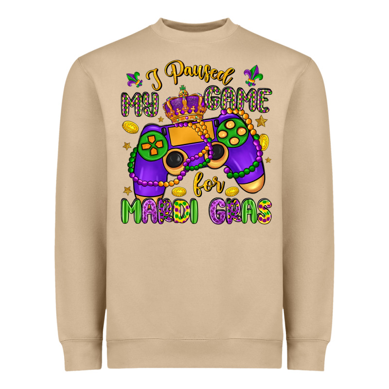 I Paused My Game For Mardi Gras Heavyweight Sweatshirt by LillyAllenDesigns | Teevron
