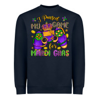 Navy i paused my game for mardi gras Heavyweight Sweatshirt - LillyAllenDesigns
