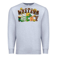 Heather Grey Western lucky St. Patrick's Day Premium Sweatshirt - CowGirlArtShop