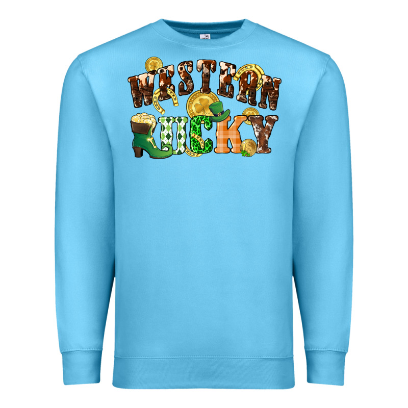 Western Lucky St. Patrick's Day Premium Sweatshirt by CowGirlArtShop | Teevron