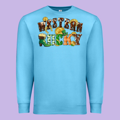 Western Lucky St. Patrick's Day Premium Sweatshirt Designed By Cowgirlartshop