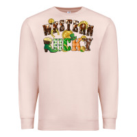 Pale Pink Western lucky St. Patrick's Day Premium Sweatshirt - CowGirlArtShop