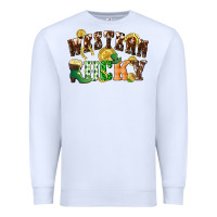 White Western lucky St. Patrick's Day Premium Sweatshirt - CowGirlArtShop