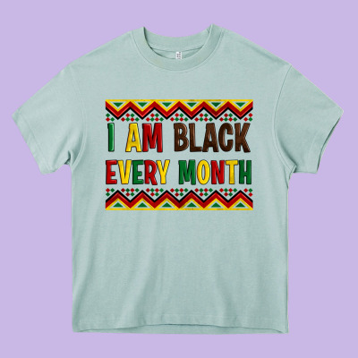 I Am Black Every Month Heavy Core Tee Designed By Artiststas