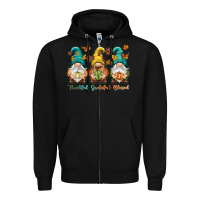 Black Thankful grateful blessed Zipper Hoodie - NancyCooperArtShop