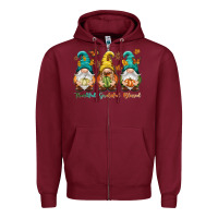 Burgundy Thankful grateful blessed Zipper Hoodie - NancyCooperArtShop