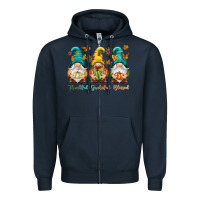 Navy Thankful grateful blessed Zipper Hoodie - NancyCooperArtShop