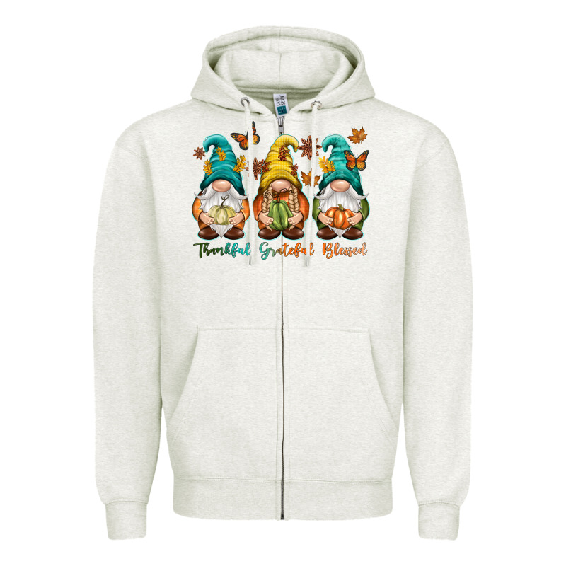 Thankful Grateful Blessed Zipper Hoodie by NancyCooperArtShop | Teevron