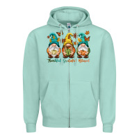 Seafoam Thankful grateful blessed Zipper Hoodie - NancyCooperArtShop