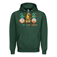 Sports Green Thankful grateful blessed Zipper Hoodie - NancyCooperArtShop