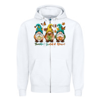 White Thankful grateful blessed Zipper Hoodie - NancyCooperArtShop