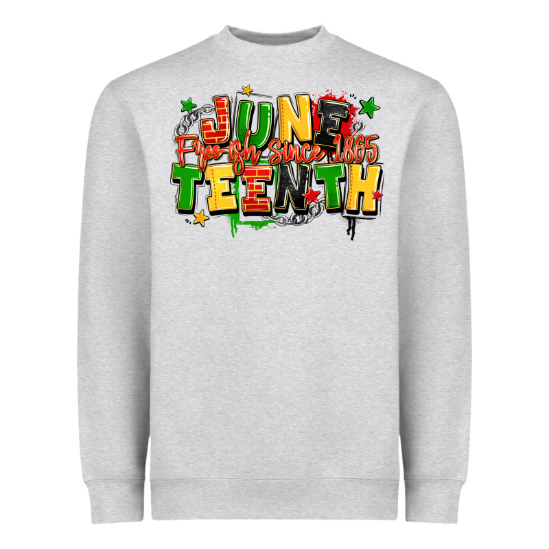 Juneteenth Free Ish Since 1865 Heavyweight Sweatshirt by LillyAllenDesigns | Teevron