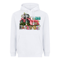 White I dig Easter Day Heavyweight Hoodie - HowdyJamesFarm