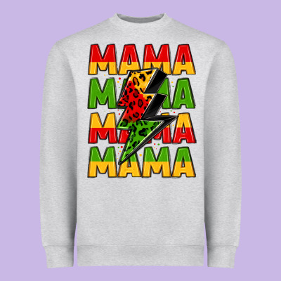 Mama Lightning Bolt Juneteenth Heavyweight Sweatshirt Designed By Lillyallendesigns