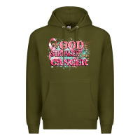 Army Green my god is stronger than cancer Premium Hoodie - CowGirlArtShop