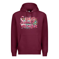 Burgundy my god is stronger than cancer Premium Hoodie - CowGirlArtShop