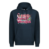 Navy my god is stronger than cancer Premium Hoodie - CowGirlArtShop