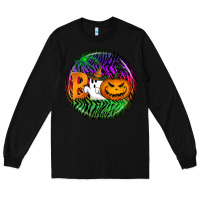Black halloween round earrings 3 Long Sleeve Tee - BundleAndBundleShop